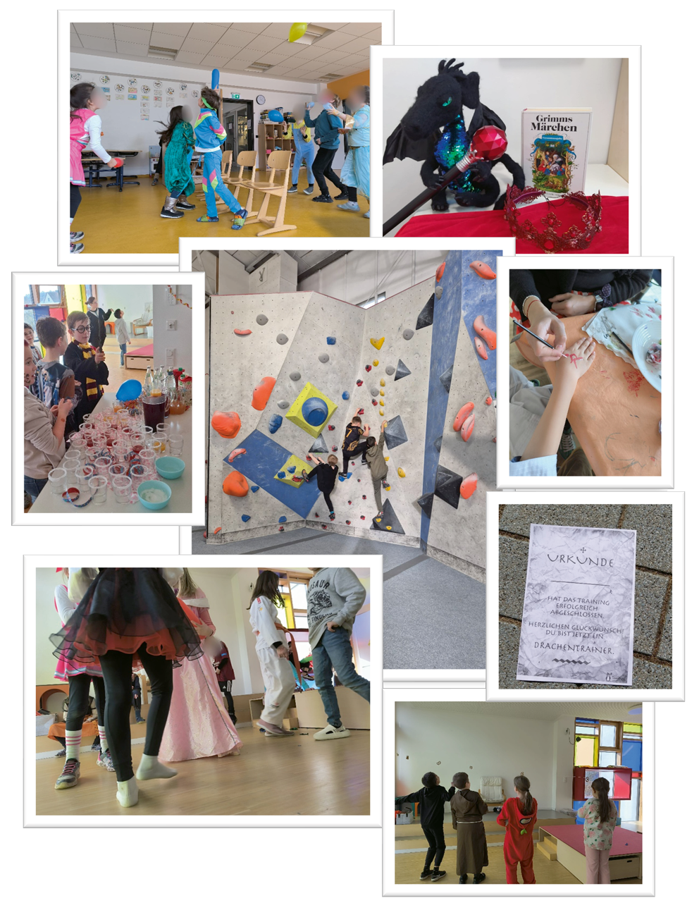 Foto-Collage: Buntes treiben im Fasching.